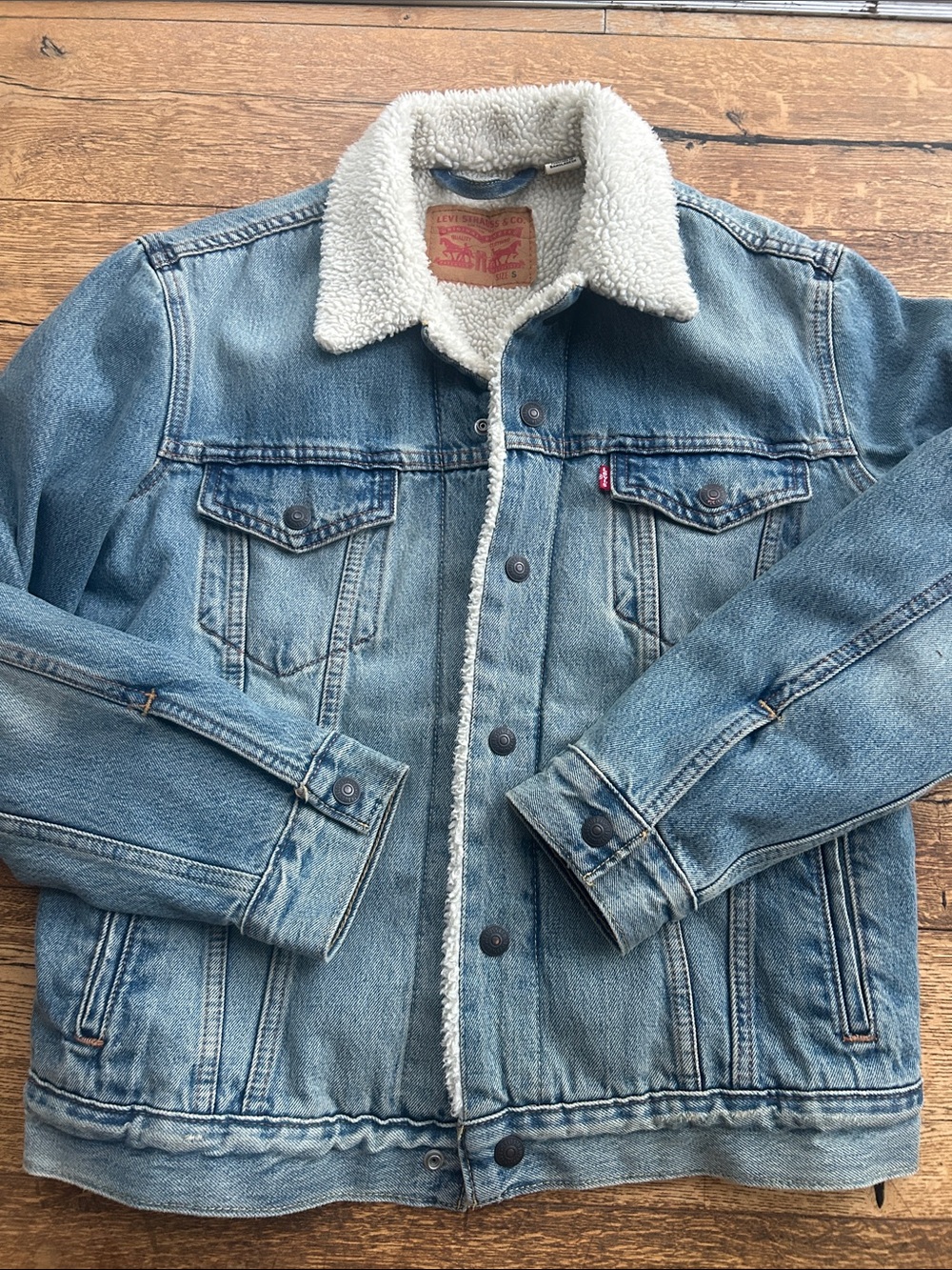 Levi's Light Blue Denim Sherpa lined Jacket- small